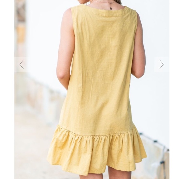 NWOT mustard button up dress - Picture 7 of 8